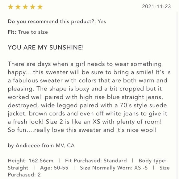 ANTHROPOLOGIE NWT Meadows Sunshine Wool Sweater Size 4. - Picture 8 of 13